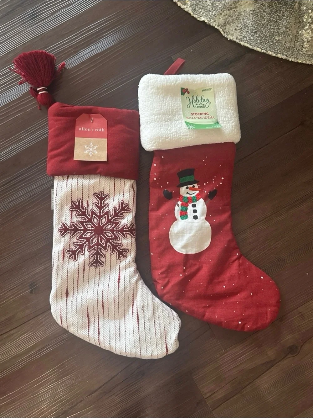 Red and White Holiday Stockings - Pack of 2